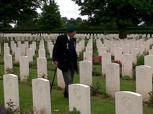 Ted Owens at Bayeux War Cemetery