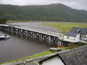The toll bridge at Penmaenpool.